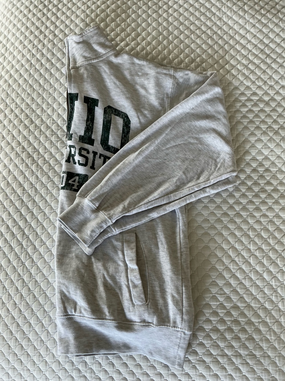 MV Sport Men’s Ohio University Grey 1/2 Zip Fleece Sweatshirt M - Picture 9 of 11